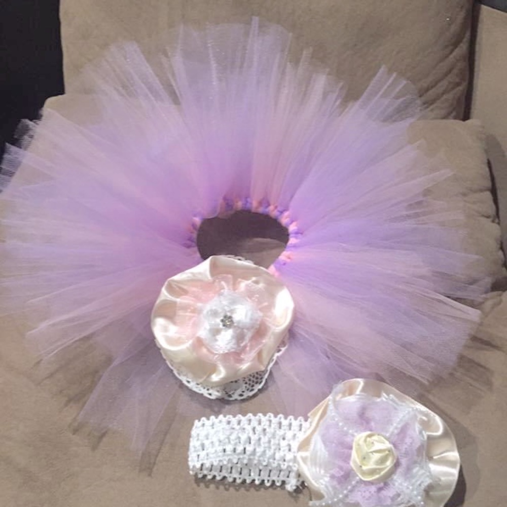 New Born Tutu Skirt and Headband Set